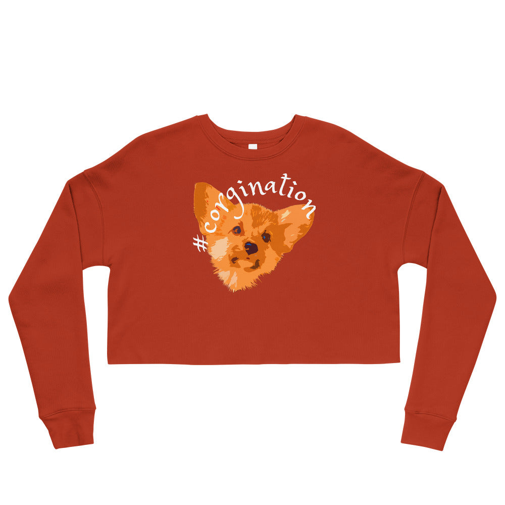 Gift for dog lovers. #corgination cropped sweatshirt for girls. Streetwear for women WickedYo.